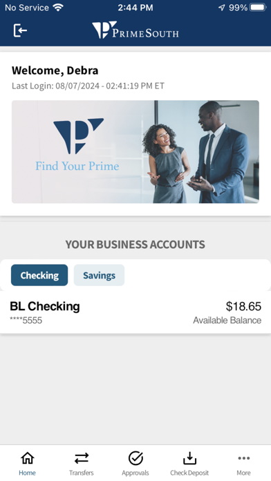 PrimeSouth Bank GA Business Screenshot