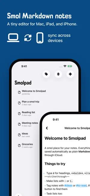 markdown notes - Smolpad screenshot 1