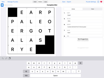 Crossword Designer iPad screenshot