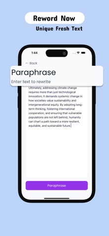 Paraphrase: reword & human ai screenshot