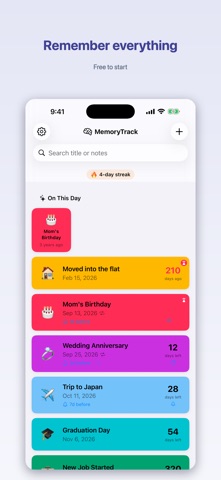MemoryTrack: Day Counter Screenshot 10 of 10
