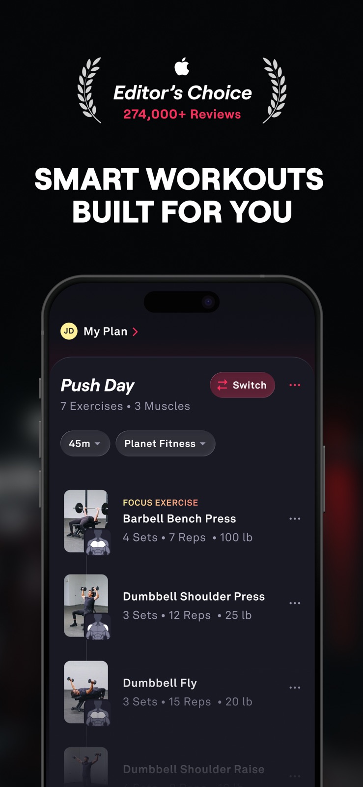 Fitbod: Gym & Fitness Planner iphone screenshot 1