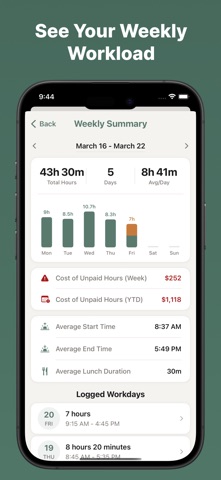 WorkWize: Unpaid OT Tracker Screenshot 4 of 5