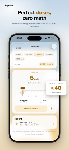 Peptide: Tracker & Calculator Screenshot 1 of 6