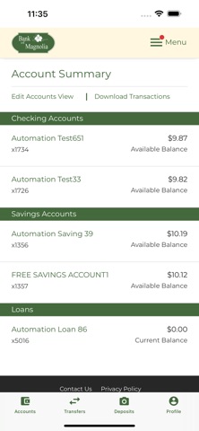 Bank of Magnolia Mobile iPhone screenshot