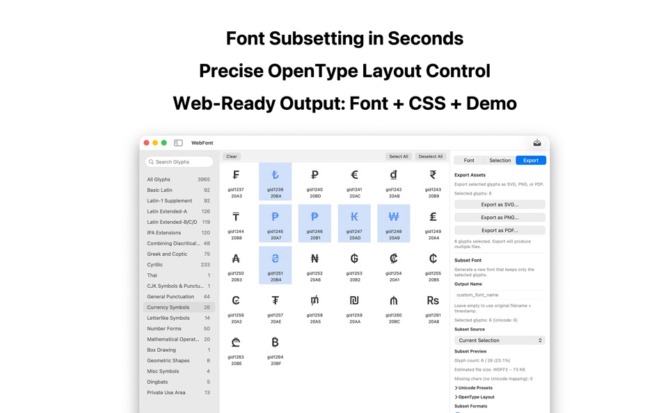#2. WebFont: Subset & Convert (macOS) 由: 金标 李