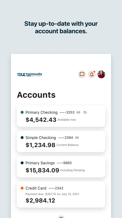 TRUE Community Digital Banking Screenshot