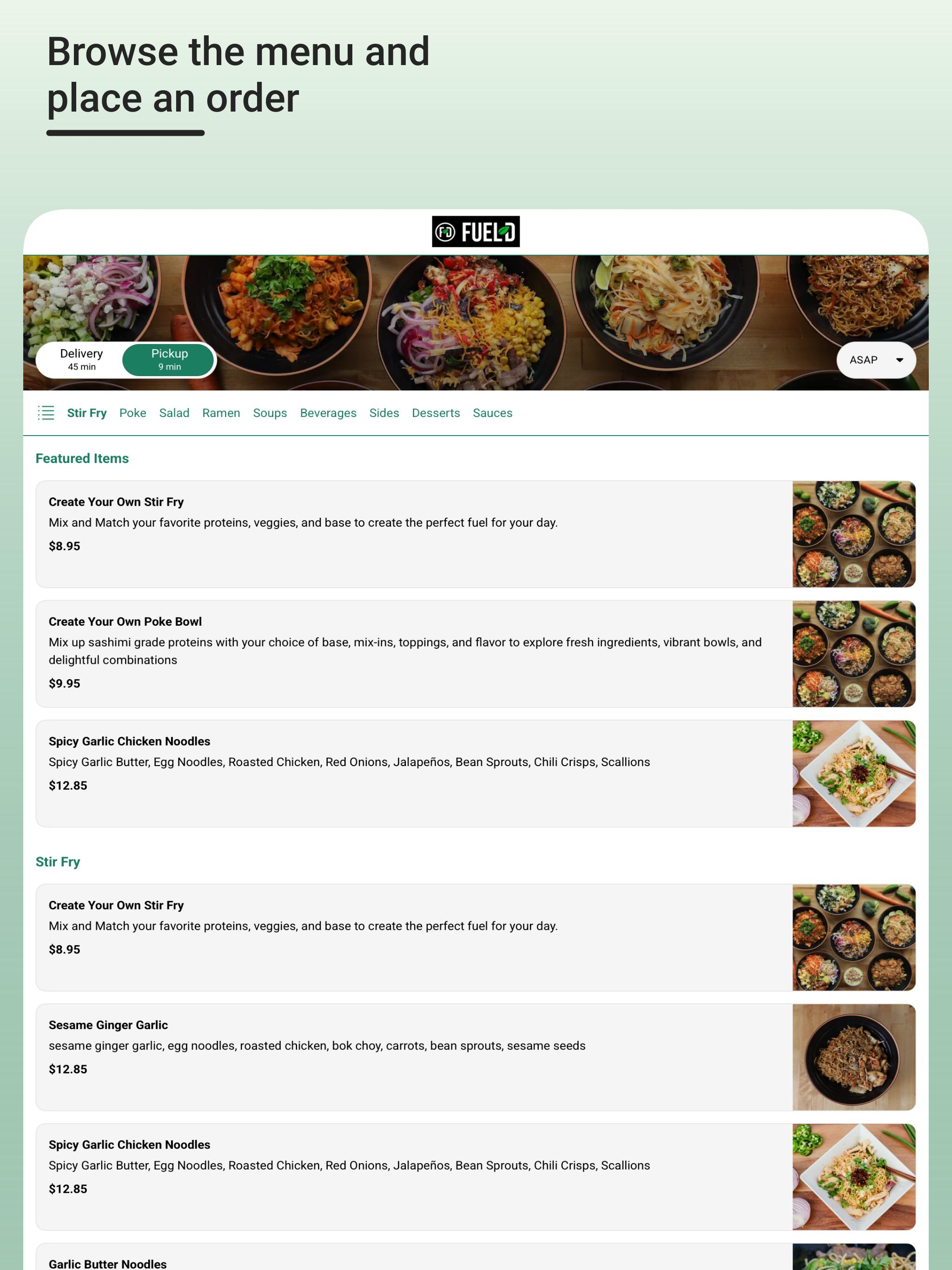 Fueld Stir Fry & Salads