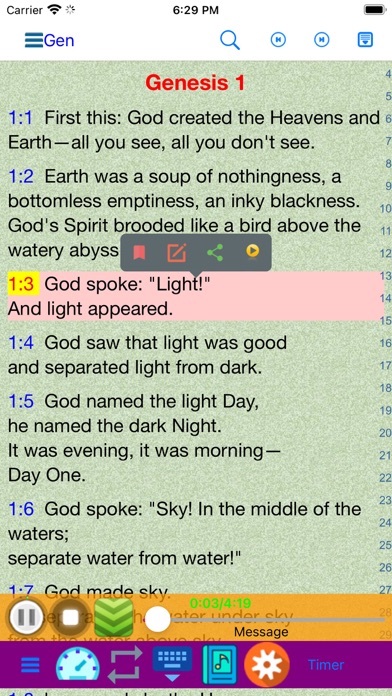 The Message Audio Bible Screenshot