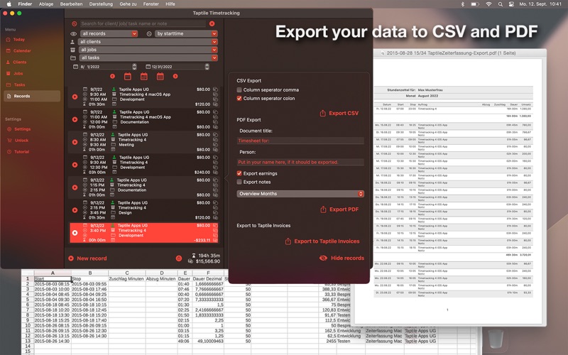 Taptile Timetracking. Screenshot 7 of 10