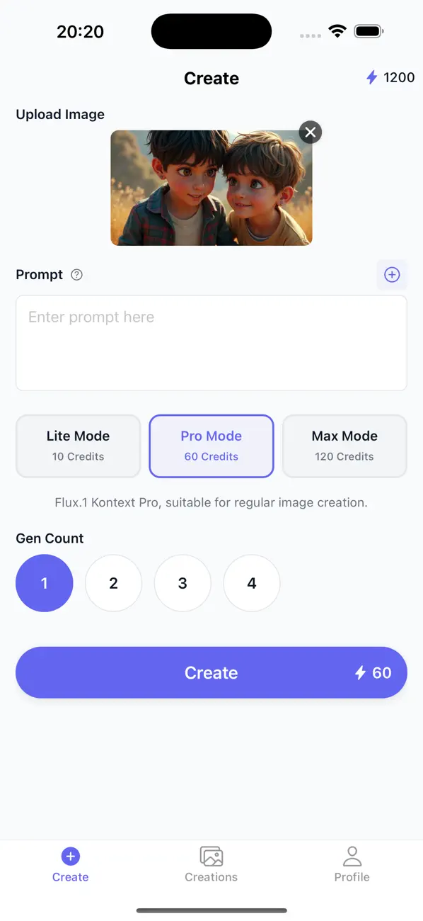 Fluxy - AI Image Batch Studio iOS app screenshot showing feature 5