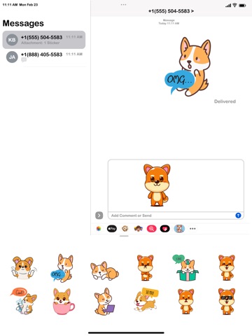 Cute Corgi Animated Emojis iPad screenshot