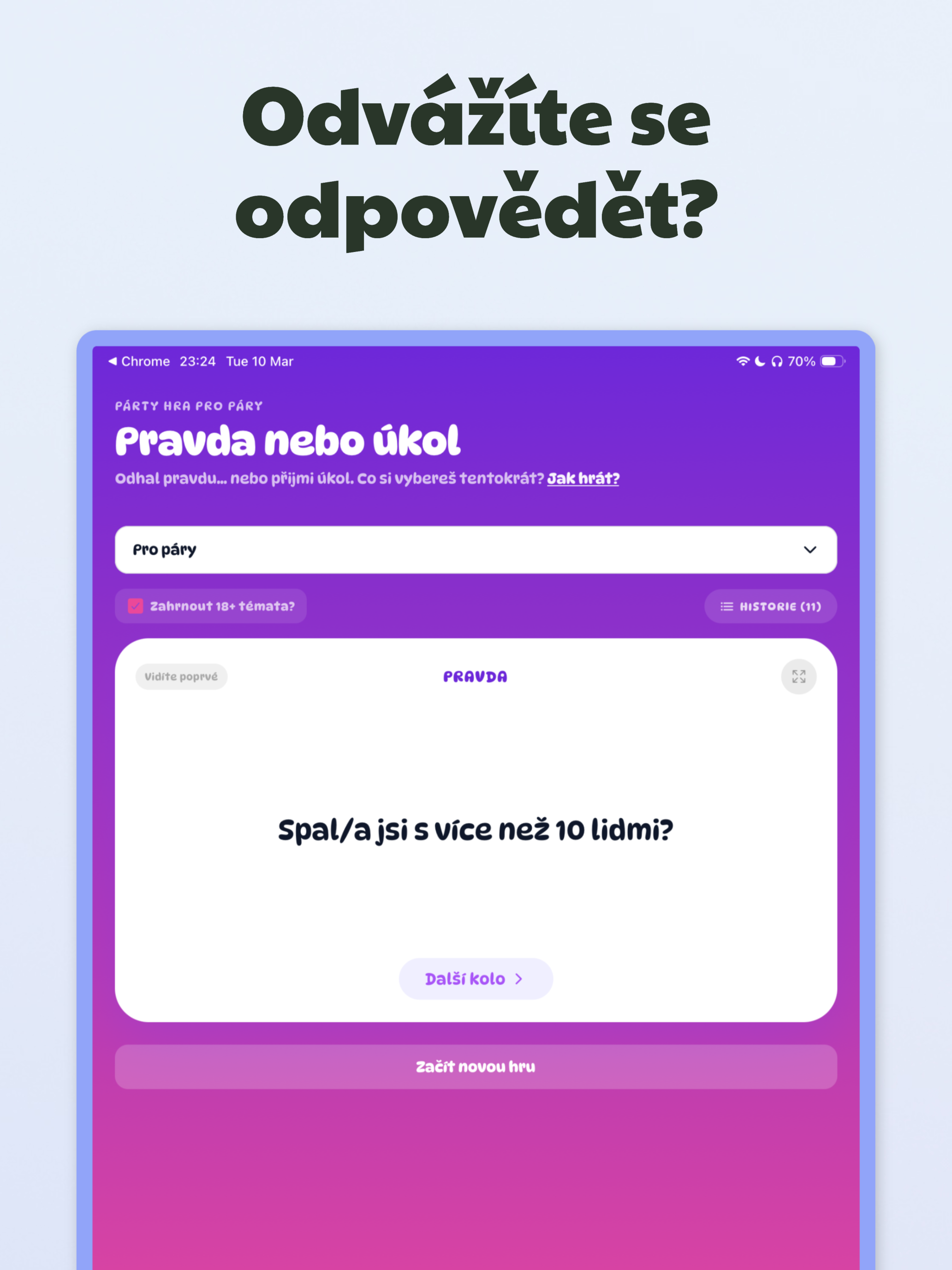Pravda nebo úkol (CZ): HRA