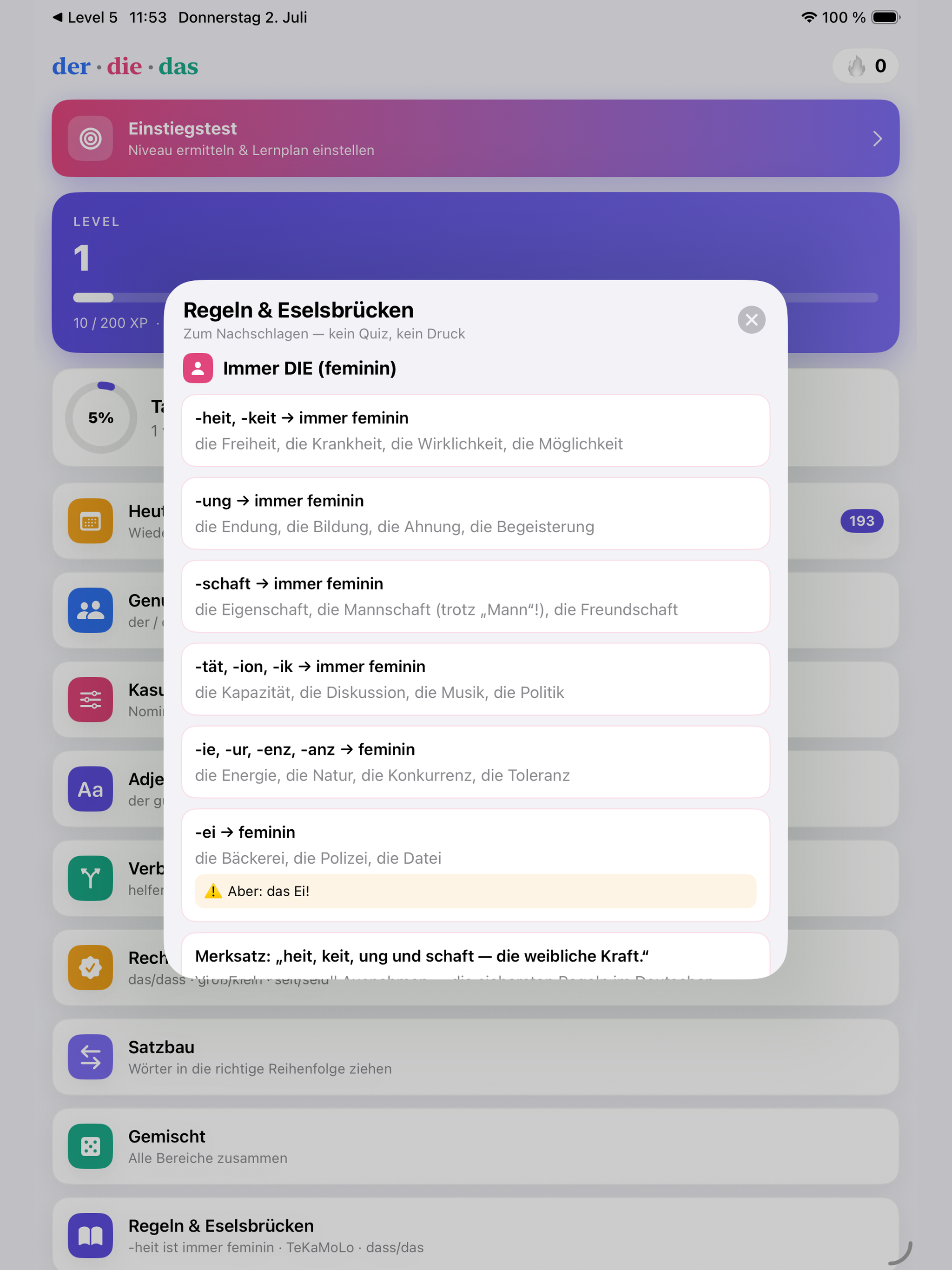 Artikel, Kasus & Satzbau screenshot 8