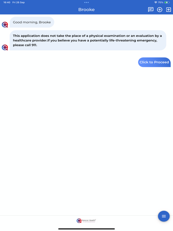 Kencor SAMi iPad screenshot 1 - Health & Fitness app
