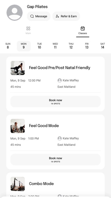Gap Pilates App Screenshot