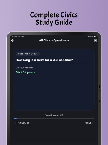 US Citizenship Test Prep. 2026 iPad screenshot