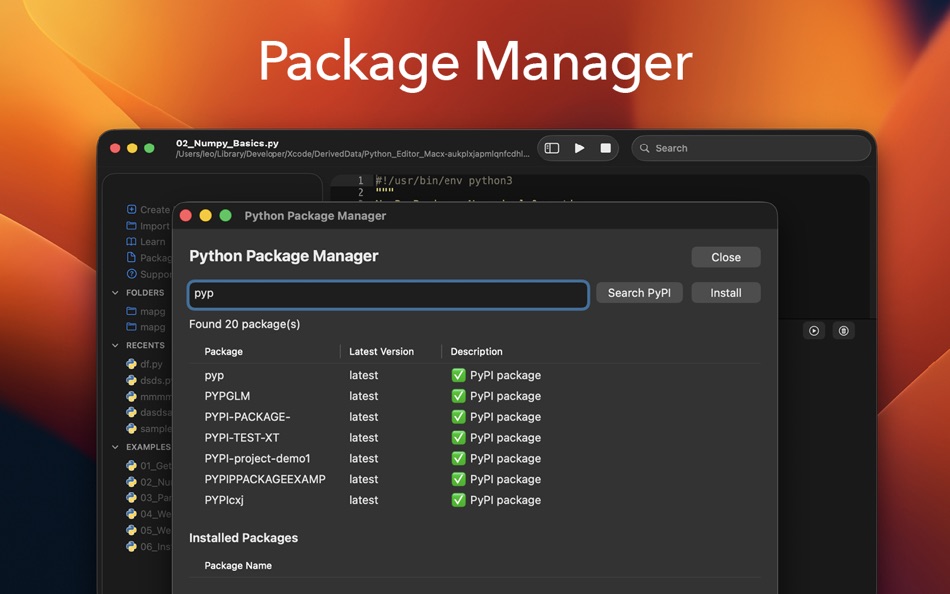 #3. Py Editor for Python (macOS) Oleh: Andromeda Corp LTD