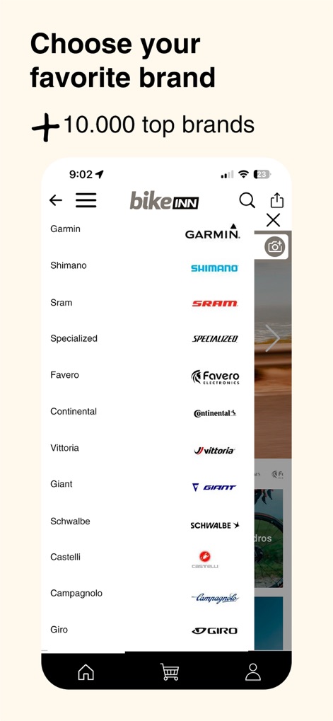 Tradeinn - Os usuários podem selecionar entre mais de 10.000 marcas renomadas, incluindo Garmin e Shimano, para encontrar produtos de alta qualidade.