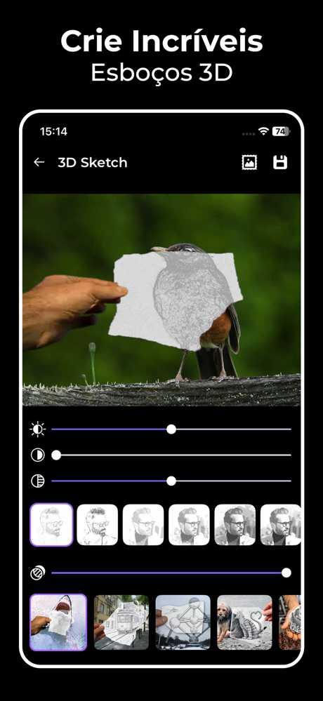 Editor Foto Esboço Lápis screenshot 6