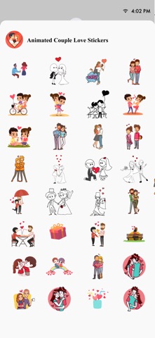 Animated Couple Love Stickers app screenshot 2