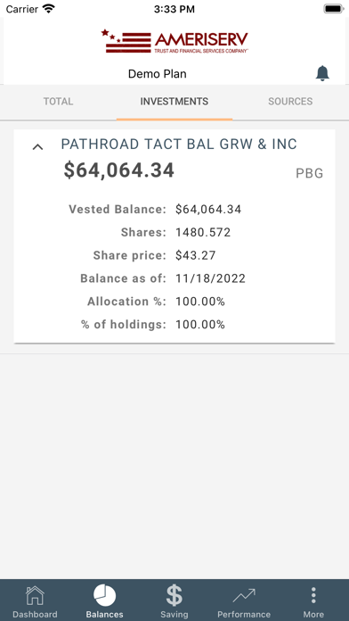 AmeriServ Retirement Screenshot
