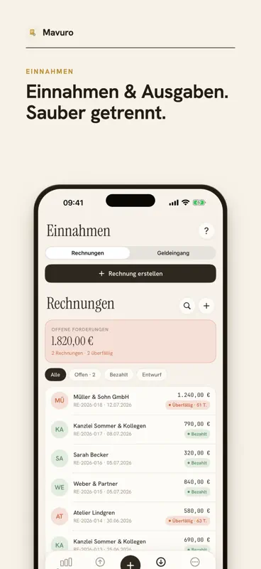 Mavuro: Kleinunternehmer §19 screenshot 3 of 5