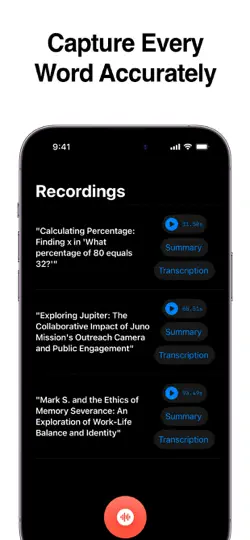 Screenshot von Audio-Transkribierer-KI auf dem iPhone 1