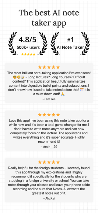 AI Note Taker - NotesAI Screenshot 1 of 6