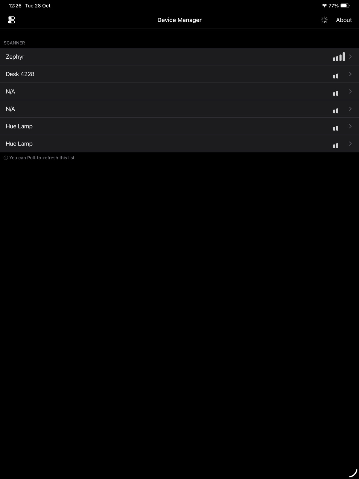 nRF Connect Device Manager ipad screenshot 1