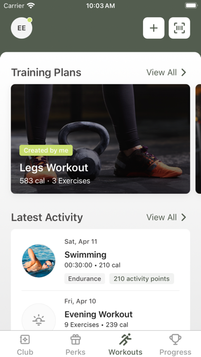 The Parks Health & Fitness iPhone screenshot