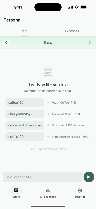 Expense Chat Tracker Screenshot 1 of 6