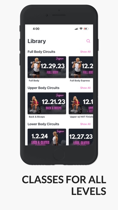 Inspire Fitness - Workout App Screenshot