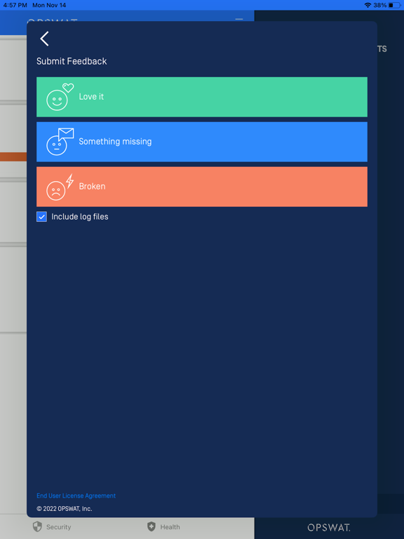 OPSWAT Mobile App iPad screenshot 5 - Utilities app
