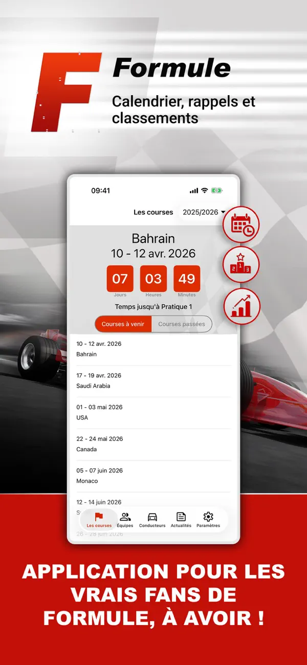 Screenshot #1 pour Formule 2026 Calendrier