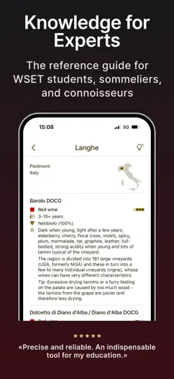 Captura de pantalla de Guía: Perfiles De Vino Y Cepas en iPhone 6