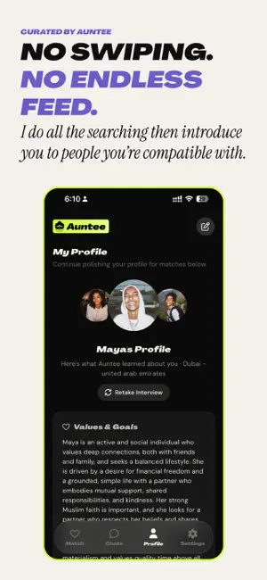 Auntee: Values-Based Dating screenshot 3
