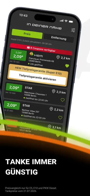 HEM - Spritpreise und Coupons screenshot 3 of 6