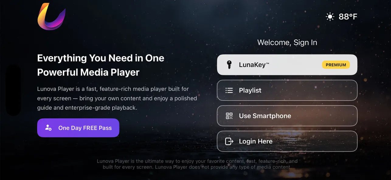 Screenshot #1 pour Lunova Player
