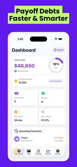 Debt Payoff Tracker - DebtFree screenshot 1