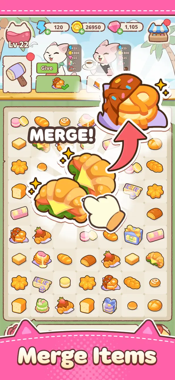 Merge Cat Town iOS Mod IPA screenshot 1 - iOS game interface