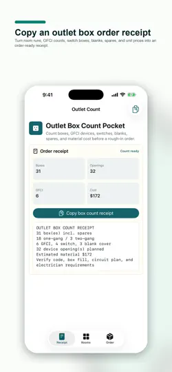 Captura de pantalla de Outlet Box Count Pocket en iPhone 1