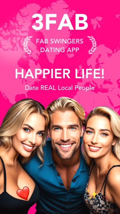 3Fab: Couples & Singles Dating iPhone screenshot 1 - Social Networking app