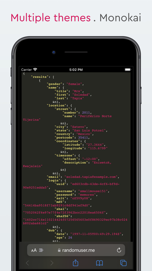 #6. PrettyJsonInBrowser (iOS) By: Sebastian Bolling
