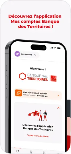 Capture d'écran de Comptes Banque Des Territoires sur iPhone 6