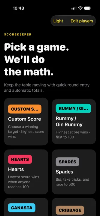 CardGameScore screenshot 1