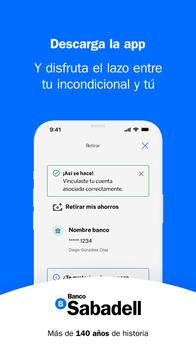 Banco Sabadell Mexico. Savings Screenshot
