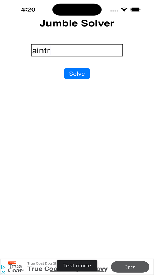 #1. Jumbled Word Solver (iOS) Podle: Madras Venkatesh