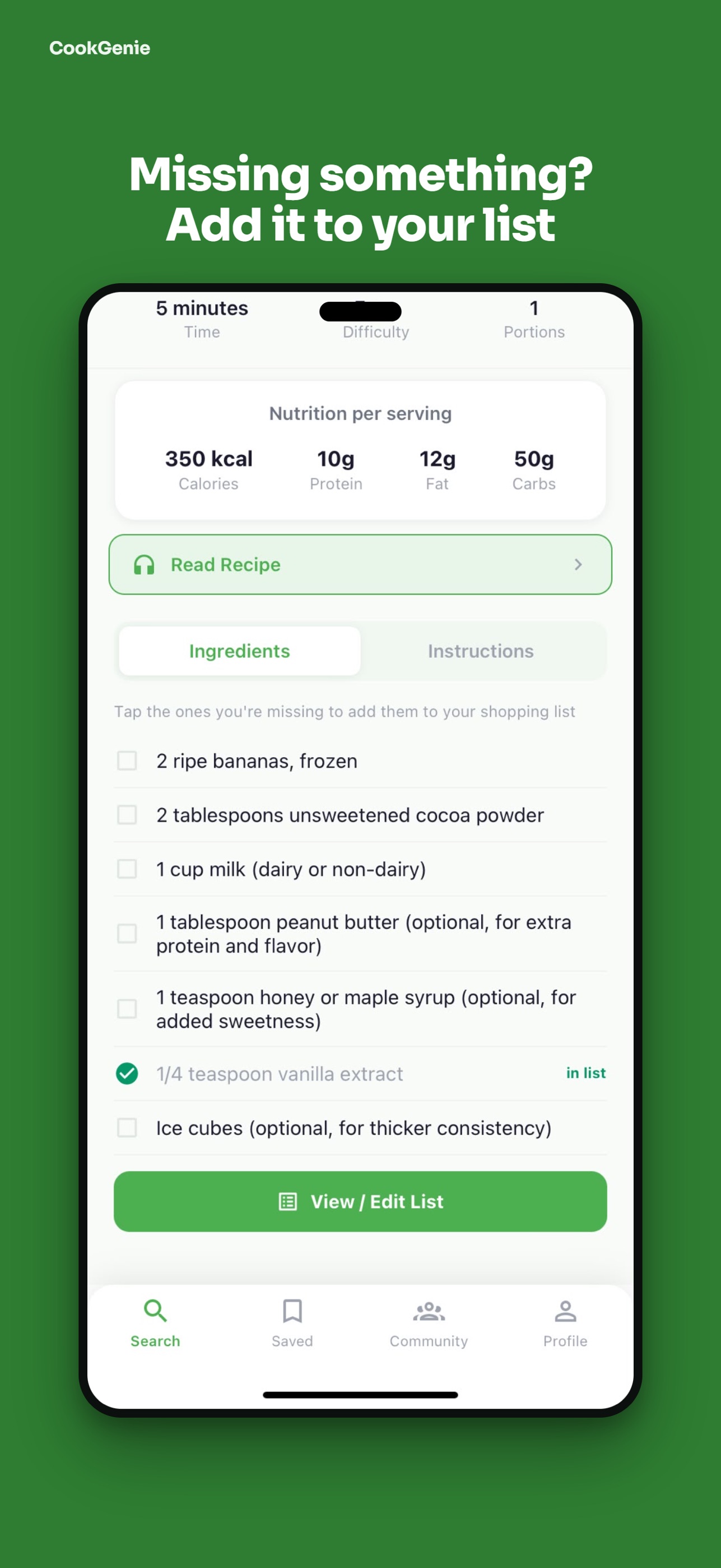 Screenshot 4 of CookGenie: AI Recipe Finder