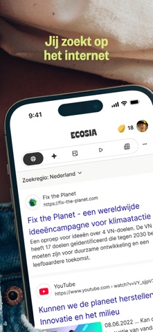 Ecosia: Zoek en plant bomen iPhone screenshot 1